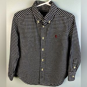 Boys Ralph Lauren Black And White Check Oxford Button down shirt. Size 5